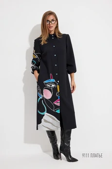 Платье 9111 черный  Niv Niv Fashion