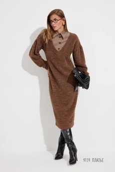 Платье 9119 шоколад Niv Niv Fashion