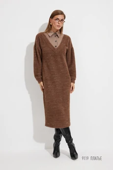 Платье 9119 шоколад Niv Niv Fashion