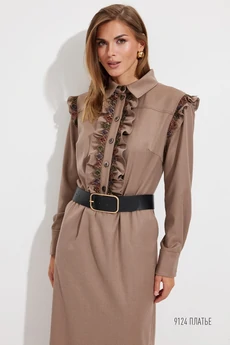 Платье 9124 бежевый Niv Niv Fashion