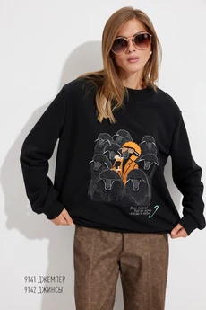 Джемпер 9141 черный Niv Niv Fashion
