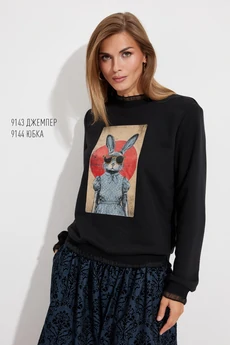 Джемпер 9143 черный Niv Niv Fashion