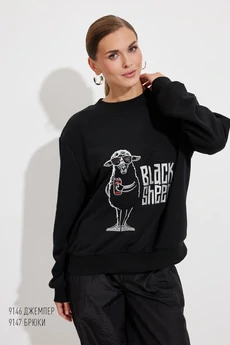 Джемпер 9146 черный Niv Niv Fashion