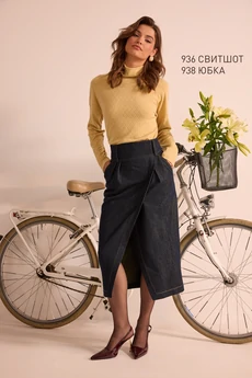 Юбка 938 синий Niv Niv Fashion