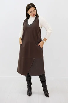 Платье-сарафан 01627 коричневый Ollsy