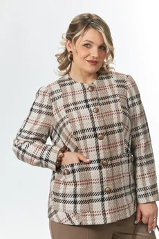 Костюм брючный 242 бежево-орех с беж OVERYOU