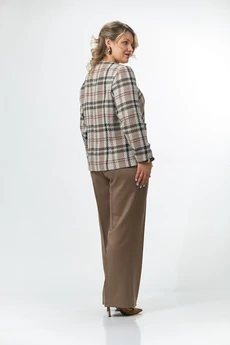 Костюм брючный 242 бежево-орех с беж OVERYOU