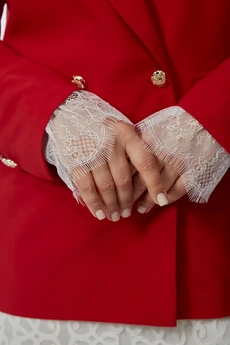 Костюм с юбкой 244 красный с белым OVERYOU