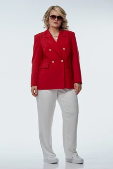 Костюм брючный 245 красный с белым OVERYOU