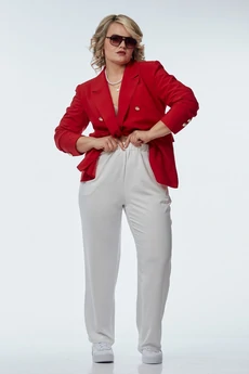 Костюм брючный 245 красный с белым OVERYOU
