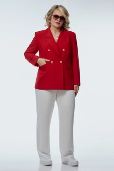 Костюм брючный 245 красный с белым OVERYOU