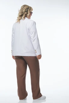 Костюм брючный 246 белый с капучино OVERYOU