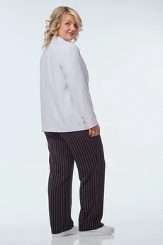 Костюм брючный 247 белый с черно-белым OVERYOU