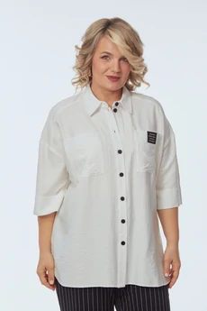 Костюм брючный 248 белый с черно-белым OVERYOU