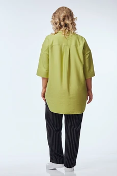 Костюм брючный 248-1 фисташка с черно-белым OVERYOU