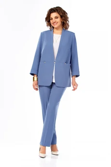 Костюм брючный 1000 синий Ольга Стиль