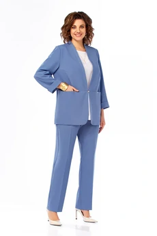 Костюм брючный 1000 синий Ольга Стиль