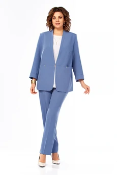 Костюм брючный 1000 синий Ольга Стиль