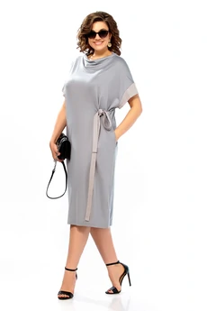 Платье 1005 серый Ольга Стиль