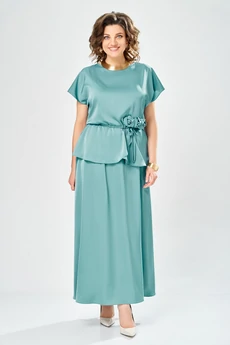 Костюм с юбкой 1010 ментол Ольга Стиль