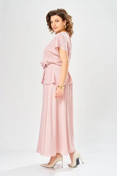 Костюм с юбкой 1010 пудрово-розовый Ольга Стиль
