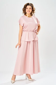 Костюм с юбкой 1010 пудрово-розовый Ольга Стиль