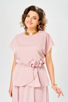 Костюм с юбкой 1010 пудрово-розовый Ольга Стиль