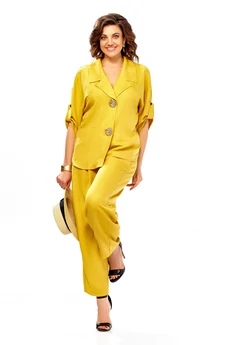 Костюм брючный 1013 горчица Ольга Стиль