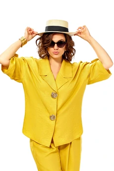 Костюм брючный 1013 горчица Ольга Стиль