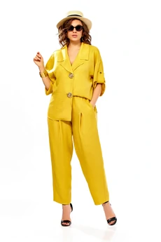 Костюм брючный 1013 горчица Ольга Стиль