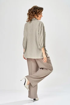 Костюм брючный 1017 хаки-коричневый Ольга Стиль