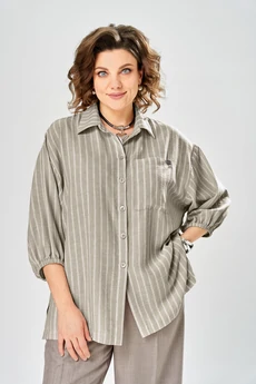 Костюм брючный 1017 хаки-коричневый Ольга Стиль