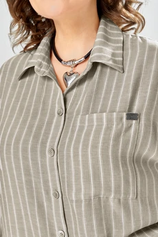 Костюм брючный 1017 хаки-коричневый Ольга Стиль