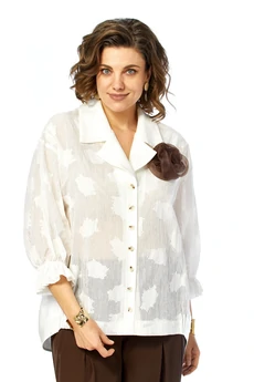 Костюм брючный 1018 шоколад Ольга Стиль