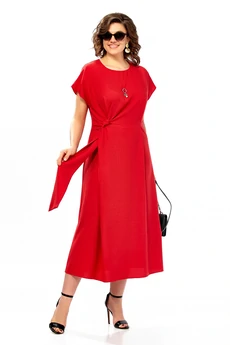 Платье 1019 красный Ольга Стиль