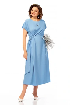 Платье 1019 голубой Ольга Стиль