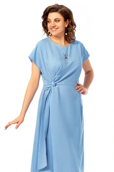 Платье 1019 голубой Ольга Стиль