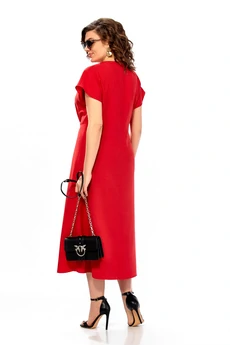Платье 1019 красный Ольга Стиль
