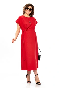 Платье 1019 красный Ольга Стиль