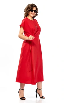 Платье 1019 красный Ольга Стиль