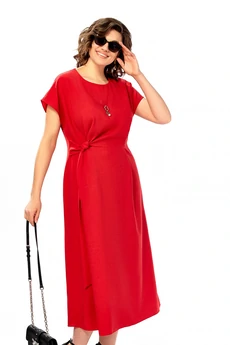 Платье 1019 красный Ольга Стиль