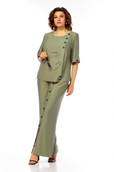 Костюм брючный 1022 хаки Ольга Стиль
