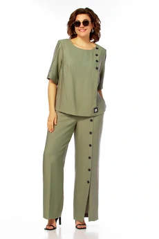 Костюм брючный 1022 хаки Ольга Стиль
