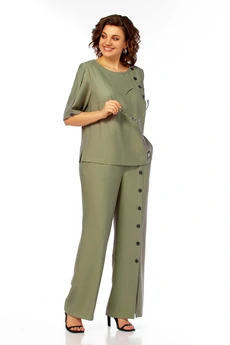 Костюм брючный 1022 хаки Ольга Стиль