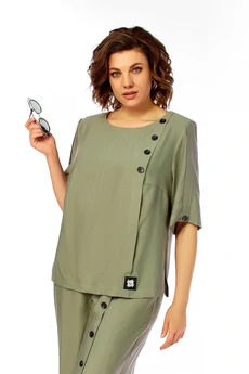 Костюм брючный 1022 хаки Ольга Стиль