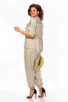 Костюм брючный 1026 беж Ольга Стиль
