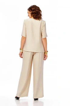 Костюм брючный 1028 бежевый Ольга Стиль