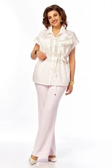 Костюм брючный 1029 розовый Ольга Стиль