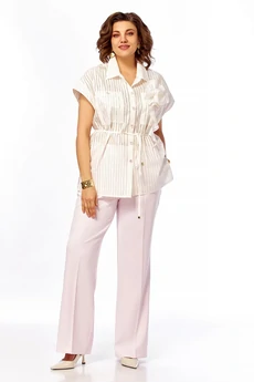 Костюм брючный 1029 розовый Ольга Стиль