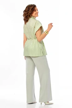 Костюм брючный 1029 светло-зеленый Ольга Стиль
